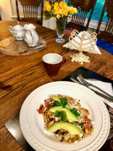 A table set with chilaquiles in Salinas, California evokes one family’s way of connecting to cultural traditions whilei in lockdown during a pandemic. (Image © Maria Elizabeth M. Roddy)